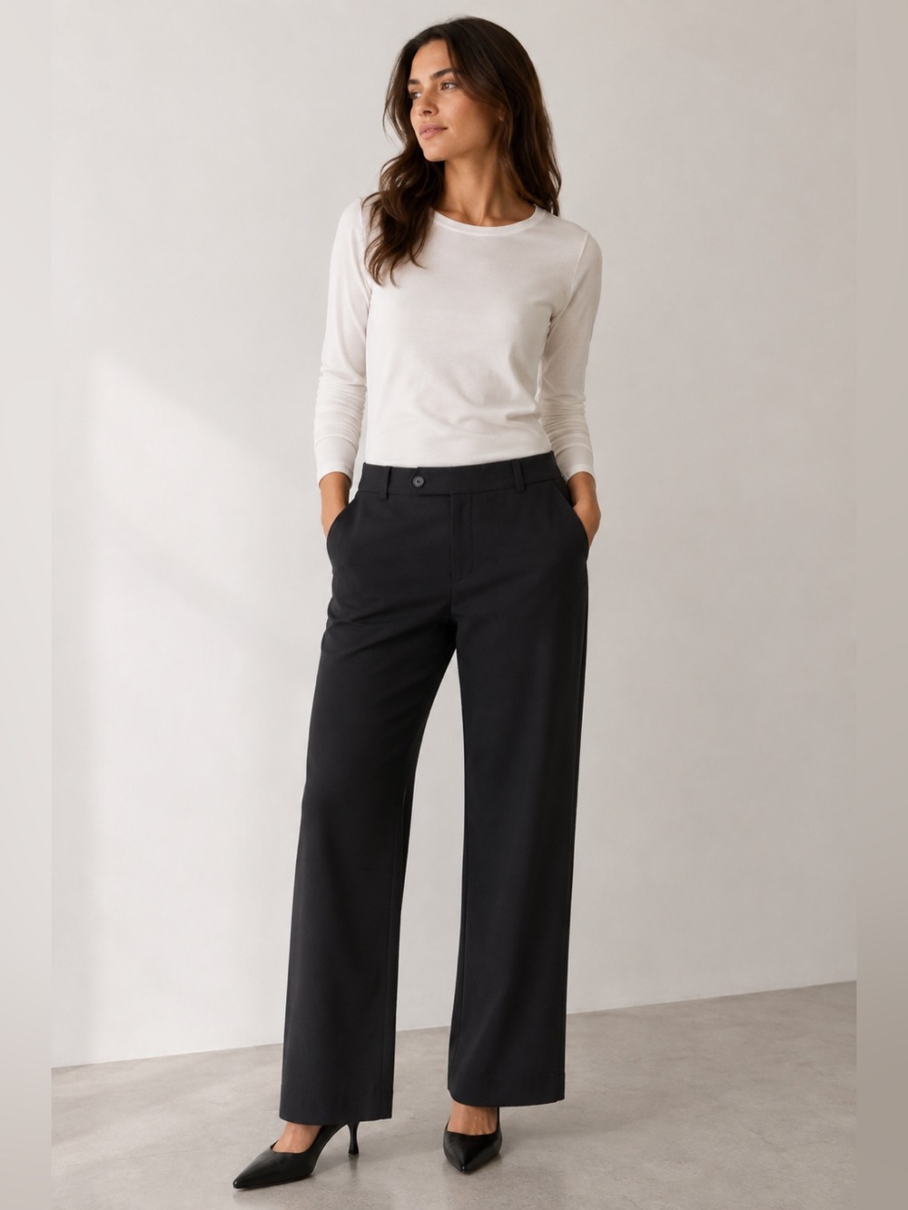 Eddie Bauer Black Shaw Fit Stretch Work Pants Size 8